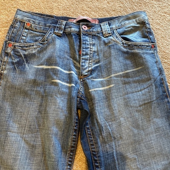 Zara 1975 Loose Fit Straight Low Rise Button Fly Mens Jeans Size W36 L34 TALL - Picture 7 of 16